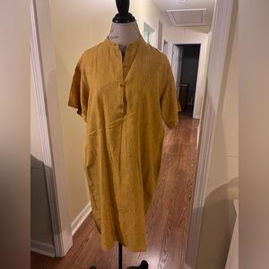 Eileen Fisher Yellow Linen Women's Dress